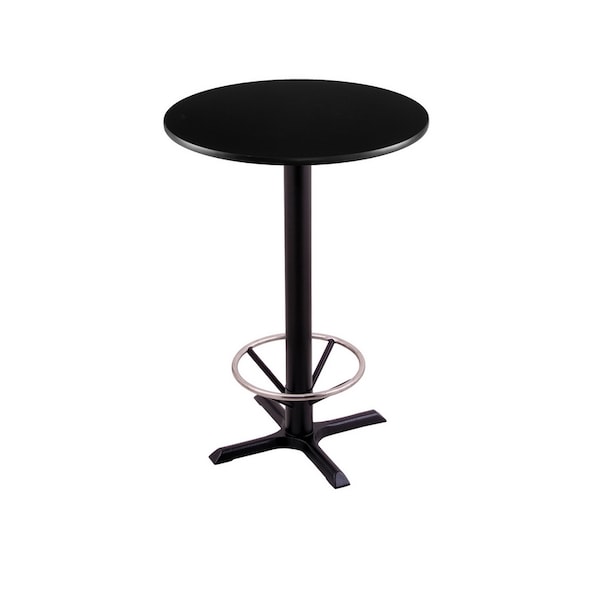 42" 211 Black Table, 24" dia. Top, Foot Ring